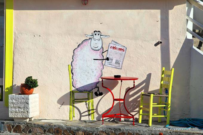 Milos, Pollonia, Wand-Dekor Kaffee-Port - Griechenland