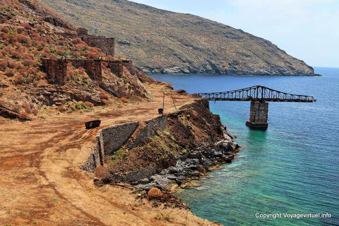 Serifos, bleibt von Minen Megalo Livadi - Griechenland