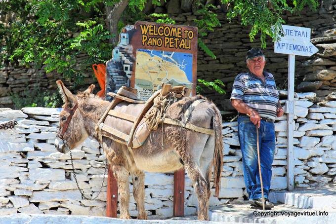 Sifnos, Pano Petali, der Mensch und sein Esel - Griechenland