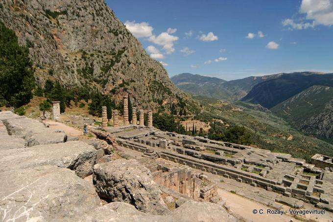 Panorama der Tempel des Apollo, Delphi - Griechenland