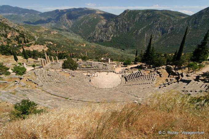Panorama auf dem Theater, Delphi - Griechenland