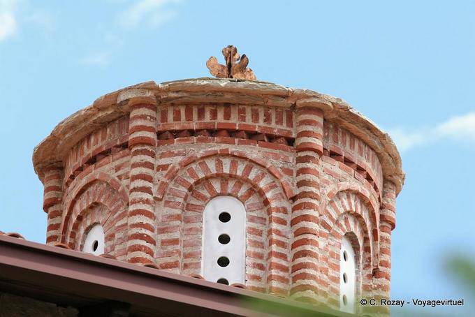 Architektonisches Element der Kirche von Agios Stefanos Monastery, Meteora - Griechenland