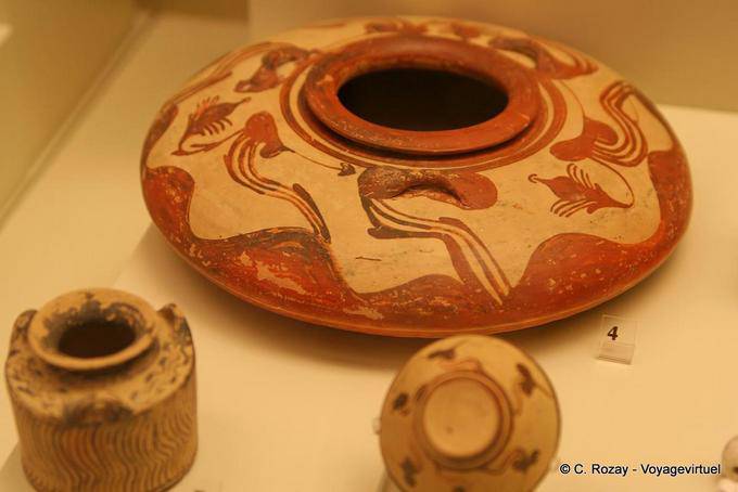 Keramik mit Pflanzen, Mykene Museum gemalt - Griechenland