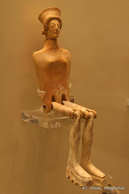 Knick Terrakotta-Statuette, Mykene Museum - Griechenland