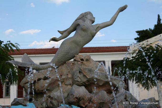 Brunnen der Meerjungfrau, Poros - Griechenland