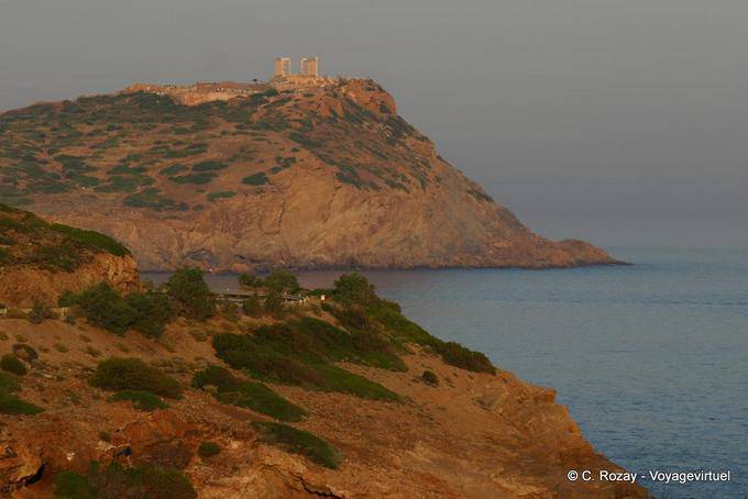 Panorama bei Sonnenuntergang am Kap Sounion, Attika - Griechenland