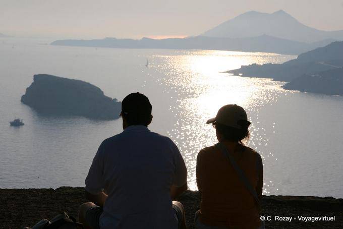 Schatten bei Sonnenuntergang in Kap Sounion - Griechenland