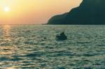 Fisherman bei Sonnenuntergang, Insel Anafi, Griechenland.