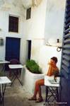 Kaffee am Morgen, Santorini, Griechenland.