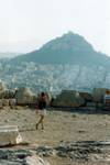 Athen, mit Blick auf den Lycabettus Hügel, Griechenland.