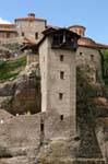 Winde mit Gewinde zur Montage Bestimmungen, Kloster der Verklärung des Heilands, Meteora, Griechenland.