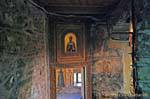 Fresko bleibt und Icon, Kloster Agios Nikolaos Anapafsas, Meteora, Griechenland.