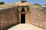 Tür-und Dreieck aus dem Grab genannt Schatzhaus des Atreus, Mykene freitragend, Griechenland.