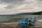 Terrasse vor dem Meer, Milina, Pilion, Griechenland.