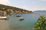 Gesamtansicht der Bucht Agia Kyriaki, Griechenland.