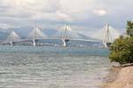 Patras, Charilaos Trikoupis Brücke zwischen Rion und Antirion, Griechenland.