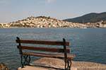 Poros, Blick von der Bank Galatas, Griechenland.