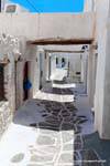Sifnos, Kastro, Straßenkreuzung Belag, Griechenland.