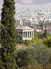 Athen, Blick auf die Stadt und der Tempel des Hephaistos, Griechenland.