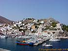 Panorama auf den Hafen, Hydra, Griechenland.