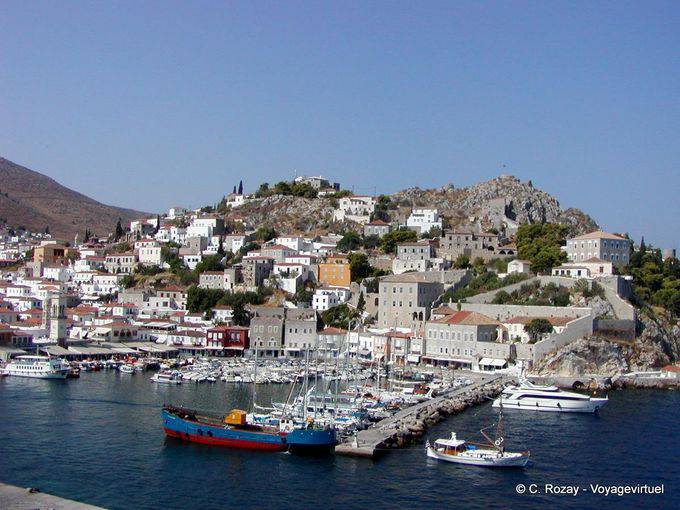 Panorama auf den Hafen, Hydra - Griechenland