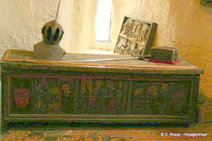 Italienisch Cassone dekoriert mit biblischen Szenen XV, private Kapelle, Bunratty Castle - Irland