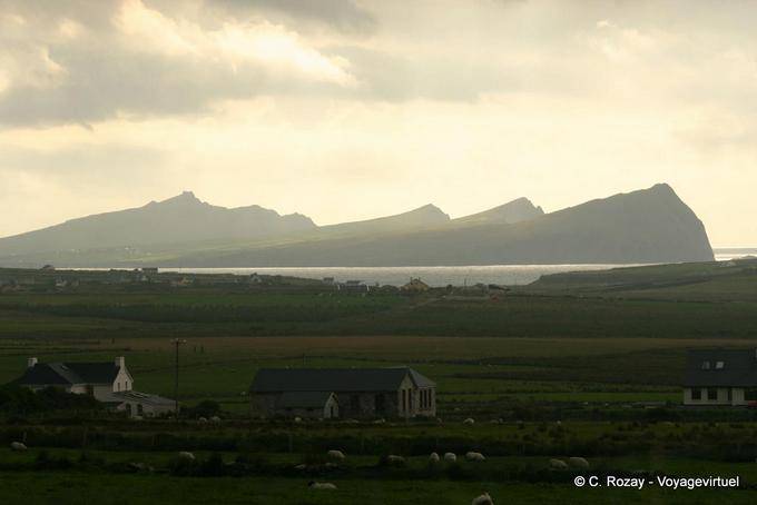 Panorama von den Gipfeln des Drei Schwestern (Drei Schwestern), Dingle - Irland