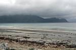 Lichter auf dem Sand Keel, Achill Island, Irland.