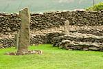 Ogham Menhire in der Riasc Kloster (Reask), Dingle, Irland.