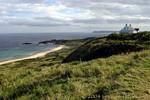 Park Landschaft von White Bay, Antrim Coast, Nord-Irland.