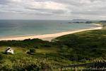 Strand, Meer und Wolken, White Bay, Antrim Coast, Nord-Irland.