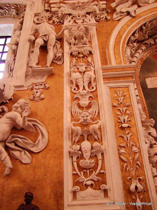 Detail der Kirche der Verkündigung, Castelbuono - Italien