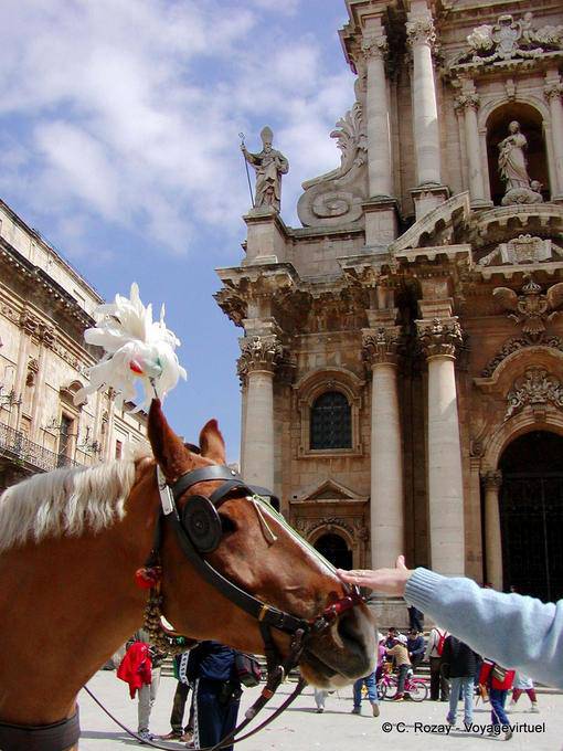 Pat auf dem Pferd, Syrakus, Sizilien - Italien