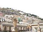 Modica, von Unterstadt gesehen, Italien.
