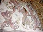 Gigantomachie (Kämpfe zwischen Giants), Mosaik Triclinium, Villa Casale, Italien.