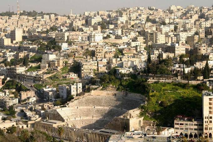 Panorama römische Theater aus dem Citadel, Amman - Jordanien