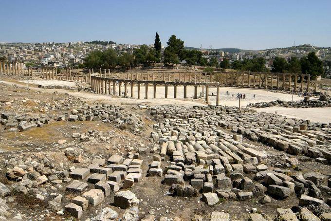 Ruinen warten, um das Forum, Jerash - Jordanien