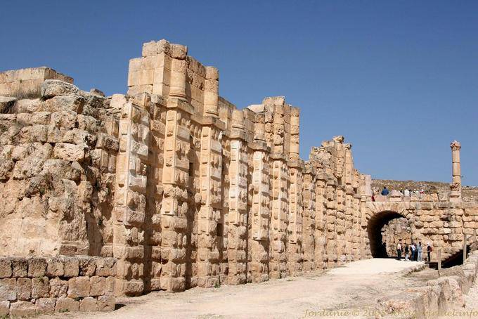 Wand hinter der Nord Theater, Jerash - Jordanien