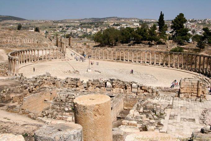 Das Oval up Blick aus dem Tempel des Zeus, Jerash - Jordanien