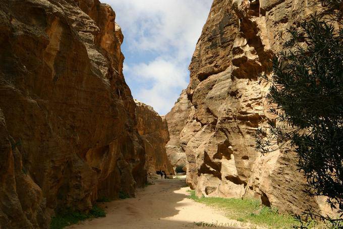 Zwischen den steilen Wänden des Siq, Al Beidha, Little Petra - Jordanien