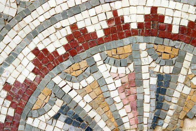 Close-up auf einem mehrfarbigen Mosaiken, Madaba - Jordanien