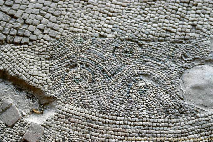 Detail des antiken Mosaik schmücken den Boden der Kirche des VI Jahrhunderts Madaba - Jordanien