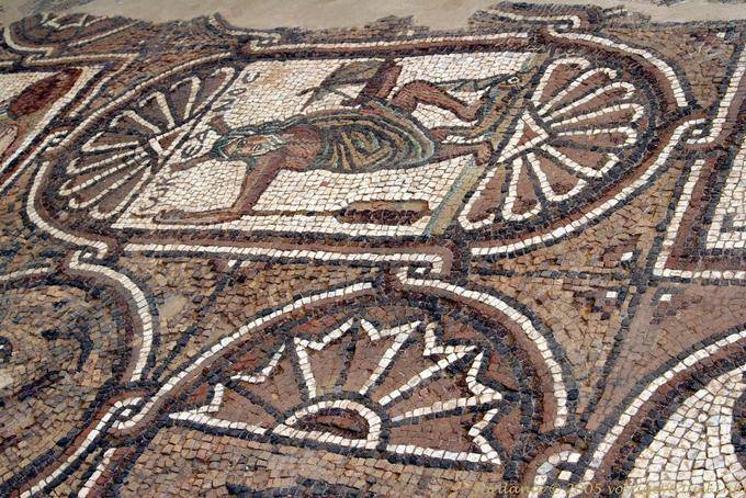Mosaic Gott des Meeres, byzantinische Kirche in Petra - Jordanien