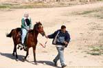 Frau auf dem Pferd, das Hippodrom, Jerash, Jordanien.