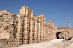 Wand hinter der Nord Theater, Jerash, Jordanien.