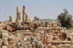 Instabile Säulen und Wand Wiederaufbau, Jerash, Jordanien.