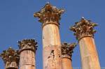 Finesse Spalten rund um die heiligen Hallen der Tempel der Artemis, Jerash, Jordanien.