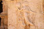 Skulptur eines Musikers, North Theater, Jerash, Jordanien.