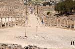 Die Achse des Cardo Maximus aus dem Oval Forum, Jerash, Jordanien.