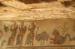 Madaba, Zeichen mit Speer und mythische Tiere, Mosaik, Jordanien.